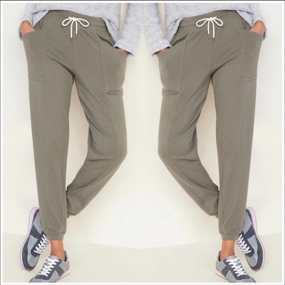 OLD NAVY Olive Green Sweatpants Joggers Pants French Terry Ankle Drawstring M